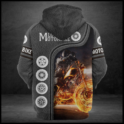 Motorbike Fire Pullover Premium Hoodie, Perfect Outfit For Men And Women On Christmas New Year Autumn Winter