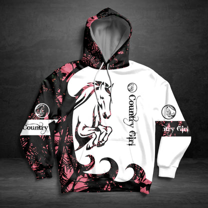 Country Girl Horse Pullover Premium Hoodie, Perfect Outfit For Men And Women On Christmas New Year Autumn Winter