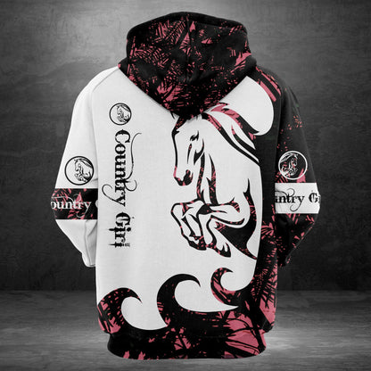 Country Girl Horse Pullover Premium Hoodie, Perfect Outfit For Men And Women On Christmas New Year Autumn Winter