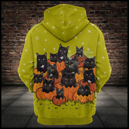 Black Cat Pumkin Pullover Premium Hoodie, Perfect Outfit For Men And Women On Christmas New Year Autumn Winter