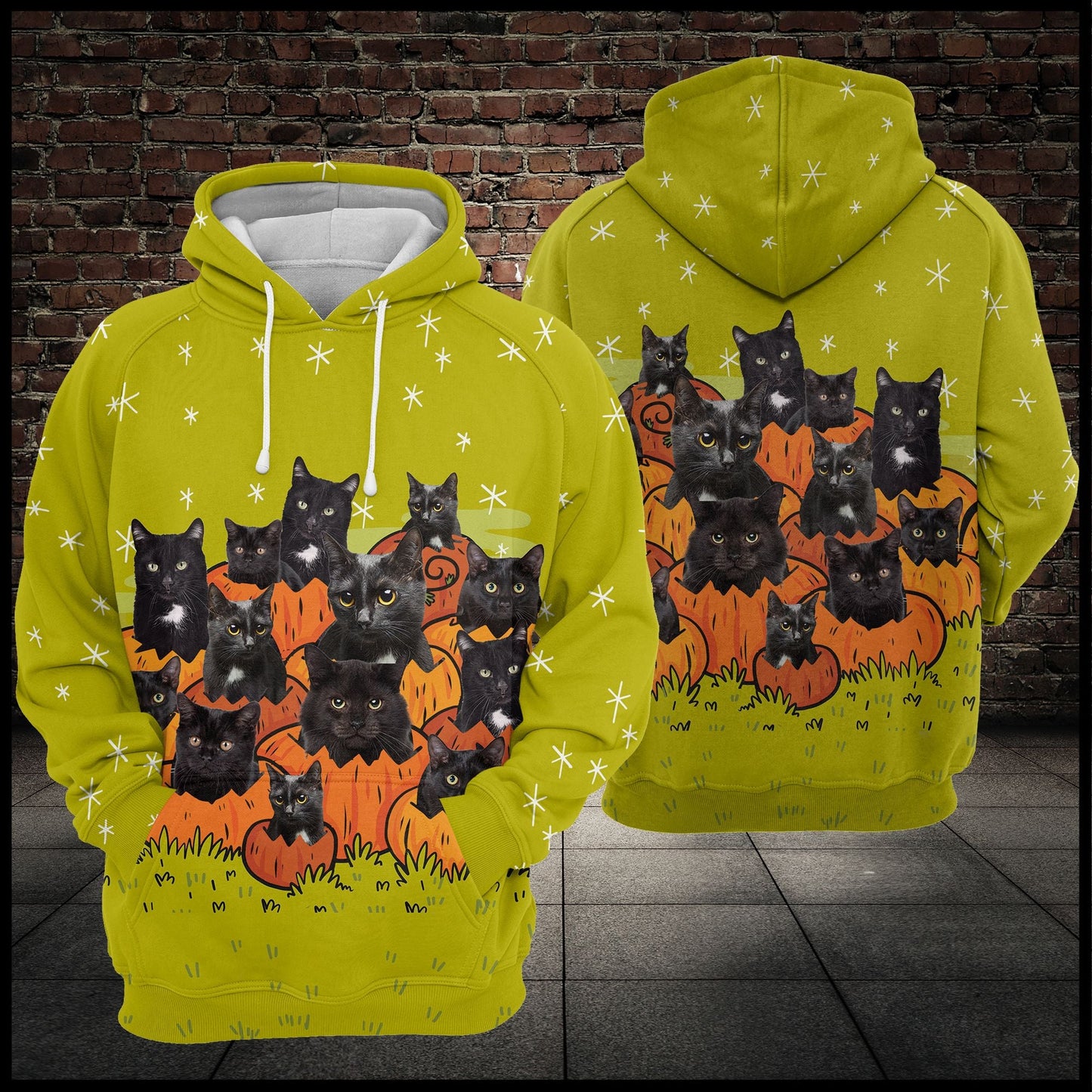 Black Cat Pumkin Pullover Premium Hoodie, Perfect Outfit For Men And Women On Christmas New Year Autumn Winter