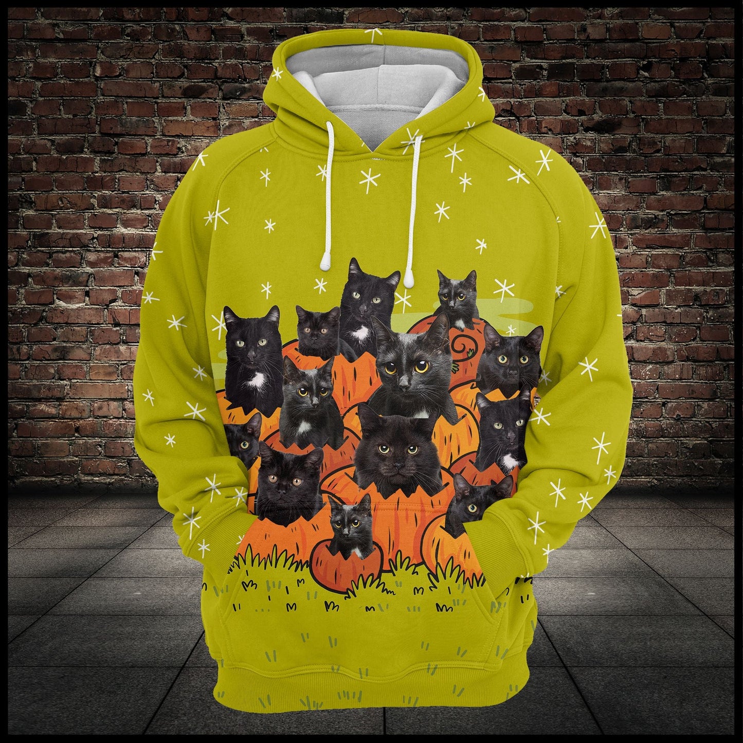 Black Cat Pumkin Pullover Premium Hoodie, Perfect Outfit For Men And Women On Christmas New Year Autumn Winter