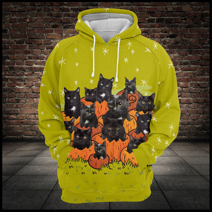 Black Cat Pumkin Pullover Premium Hoodie, Perfect Outfit For Men And Women On Christmas New Year Autumn Winter