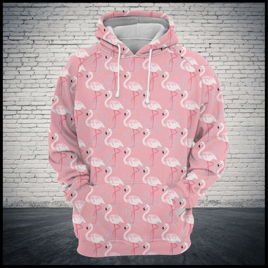 Pink Flamingos Pattern Pullover Premium Hoodie, Perfect Outfit For Men And Women On Christmas New Year Autumn Winter