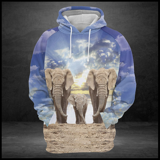 Elephant Family Pullover Premium Hoodie, Perfect Outfit For Men And Women On Christmas New Year Autumn Winter