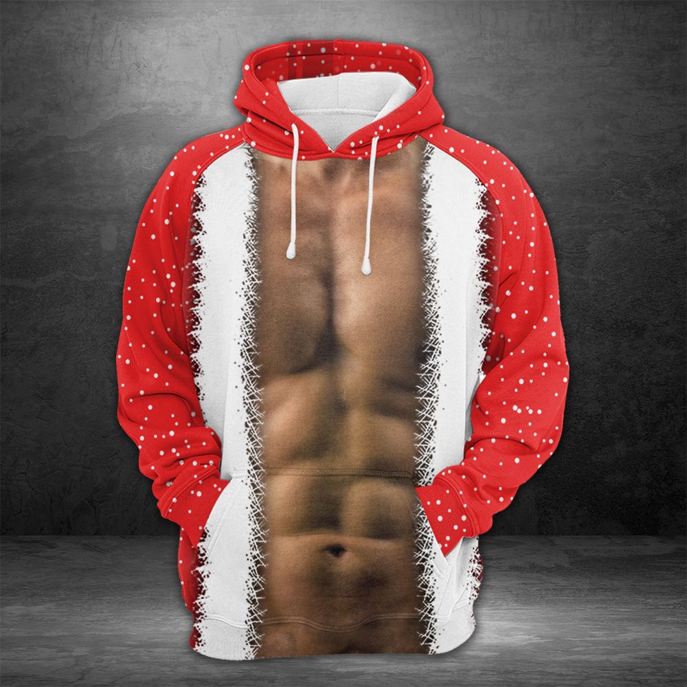 Christmas Muscle Man Pullover Premium Hoodie, Perfect Outfit For Men And Women On Christmas New Year Autumn Winter