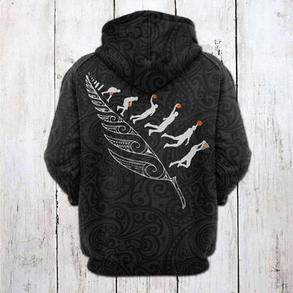 Basketball Maori Pattern Pullover Premium Hoodie Outfit For Christmas, New Year Of Basketball Lovers, Friend, Family