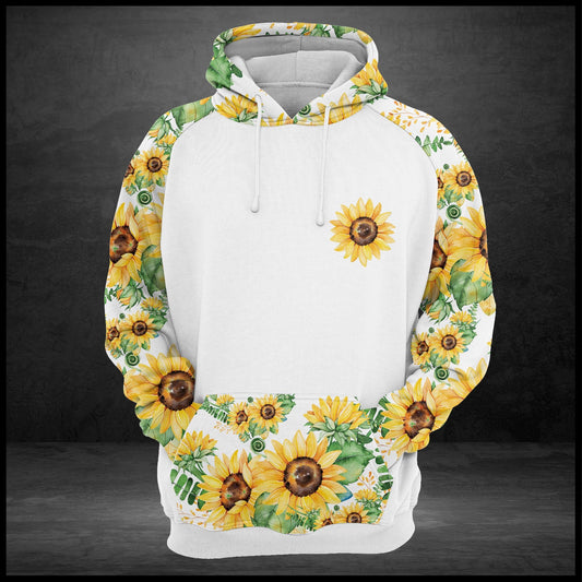 Bee Happy Sunflower Pullover Premium Hoodie , Perfect Outfit For Men And Women On Christmas New Year Autumn Winter