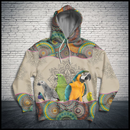 Parrot Boho Pattern Pullover Premium Hoodie, Perfect Outfit For Men And Women On Christmas New Year Autumn Winter