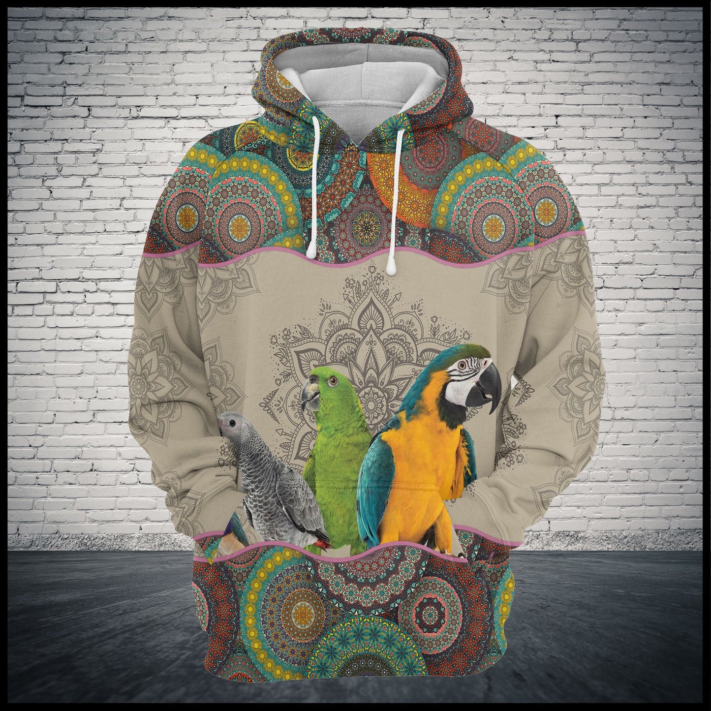 Parrot Boho Pattern Pullover Premium Hoodie, Perfect Outfit For Men And Women On Christmas New Year Autumn Winter