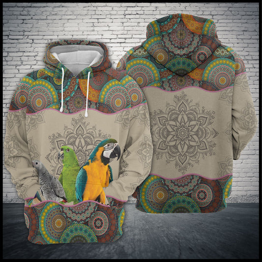 Parrot Boho Pattern Pullover Premium Hoodie, Perfect Outfit For Men And Women On Christmas New Year Autumn Winter