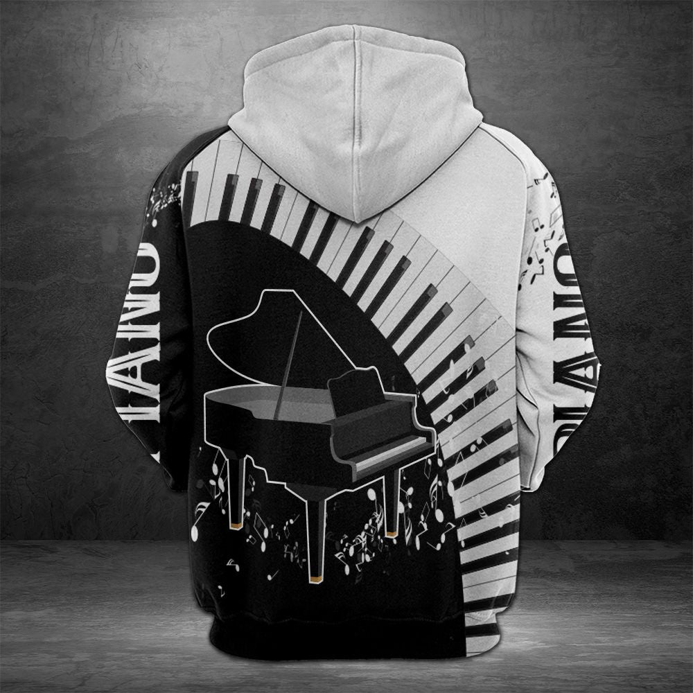 Piano Black White Pullover Premium Hoodie, Perfect Outfit For Men And Women On Christmas New Year Autumn Winter