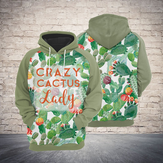 Cactus Pullover Premium Hoodie Crazy Cactus Lady, Perfect Outfit For Men And Women On Christmas New Year Autumn Winter
