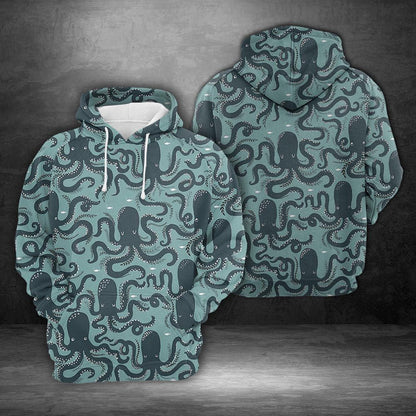 Octopus Pattern Pullover Premium Hoodie, Perfect Outfit For Men And Women On Christmas New Year Autumn Winter