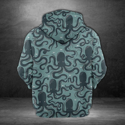 Octopus Pattern Pullover Premium Hoodie, Perfect Outfit For Men And Women On Christmas New Year Autumn Winter