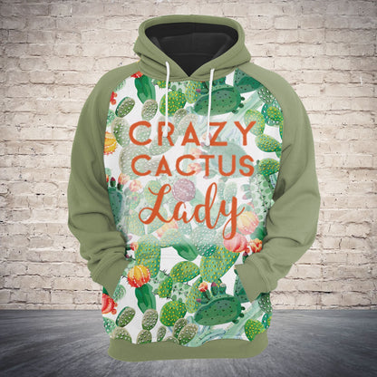 Cactus Pullover Premium Hoodie Crazy Cactus Lady, Perfect Outfit For Men And Women On Christmas New Year Autumn Winter
