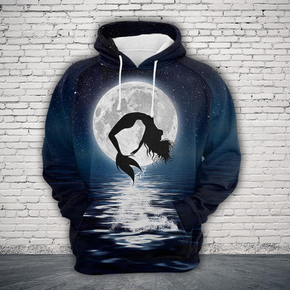Mermaid & Moon Pullover Premium Hoodie, Perfect Outfit For Men And Women On Christmas New Year Autumn Winter
