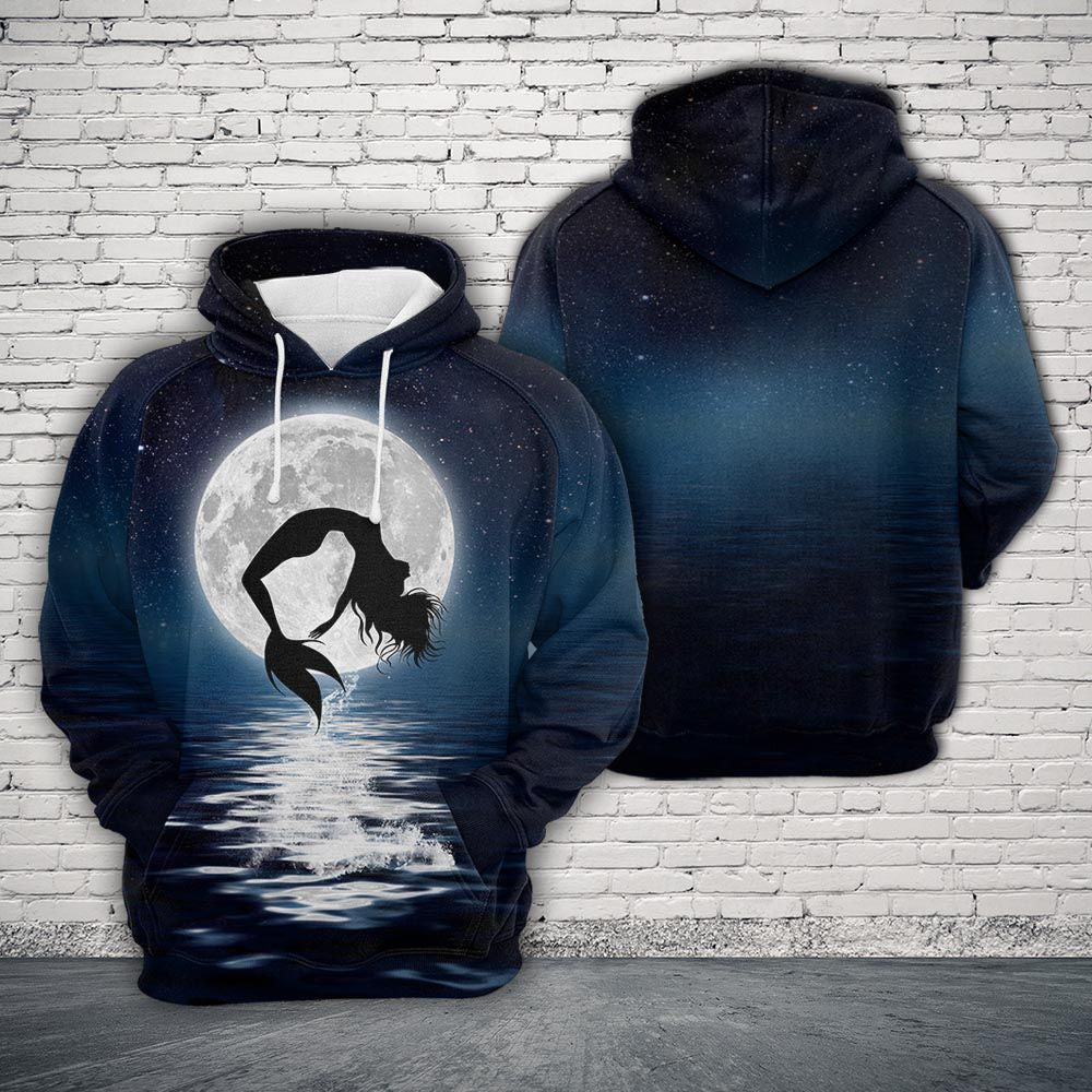 Mermaid & Moon Pullover Premium Hoodie, Perfect Outfit For Men And Women On Christmas New Year Autumn Winter