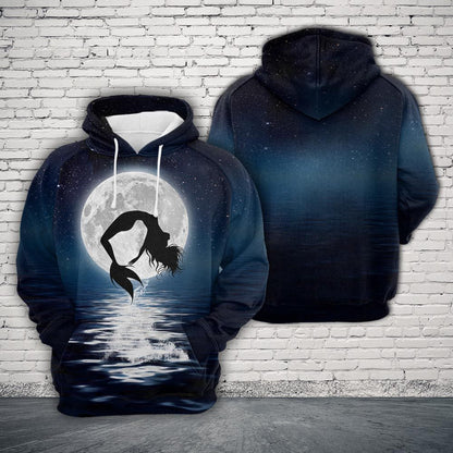 Mermaid & Moon Pullover Premium Hoodie, Perfect Outfit For Men And Women On Christmas New Year Autumn Winter