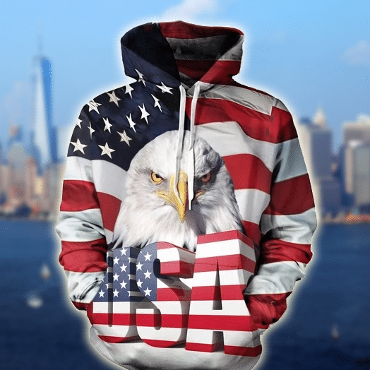 Eagle US Flag Pullover Premium Hoodie USA Proud, Perfect Outfit For Men And Women On Christmas New Year Autumn Winter