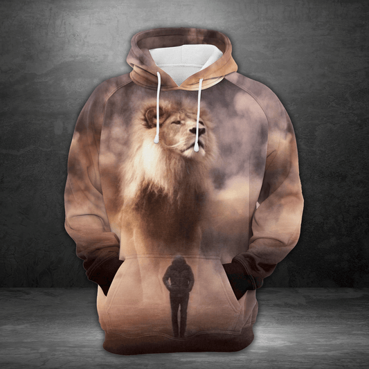 Lion & Man Pullover Premium Hoodie, Perfect Outfit For Men And Women On Christmas New Year Autumn Winter