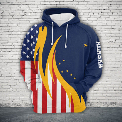 Alaska American Flag Pullover Premium Hoodie, Perfect Outfit For Men And Women On Christmas New Year Winter