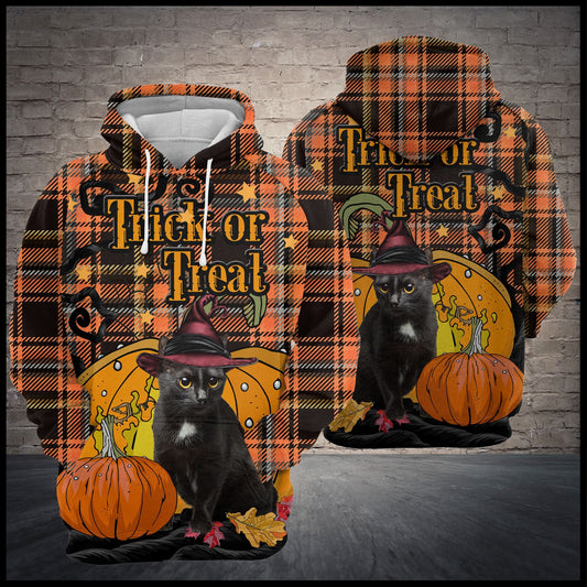 Black Cat Pullover Premium Hoodie Treat Or Trick , Perfect Outfit For Men And Women On Christmas New Year Autumn Winter