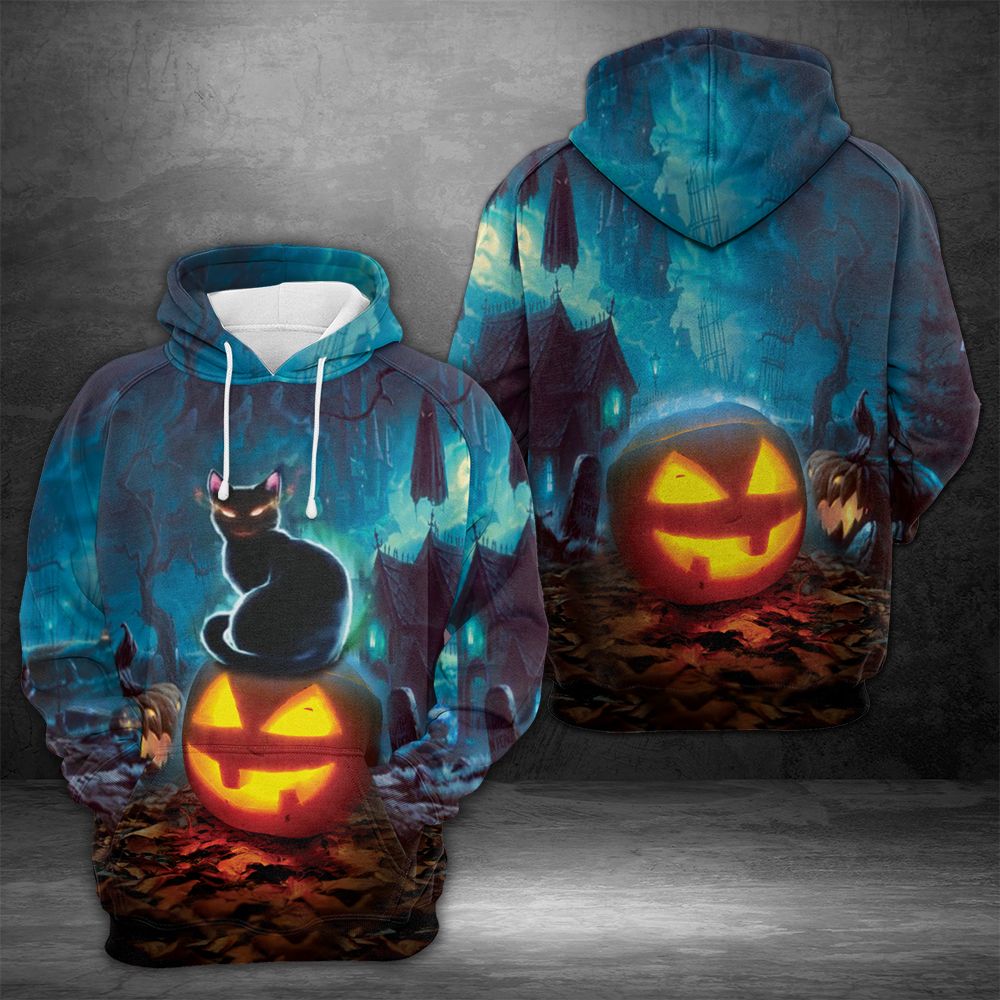 Black Cat Pumpkin Pullover Premium Hoodie, Perfect Outfit For Men And Women On Christmas New Year Autumn Winter