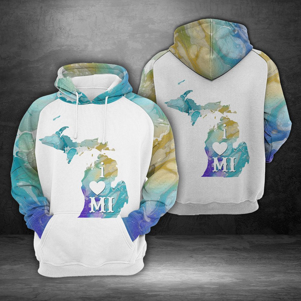 Michigan Map Pullover Premium Hoodie, Perfect Outfit For Men And Women On Christmas New Year Autumn Winter