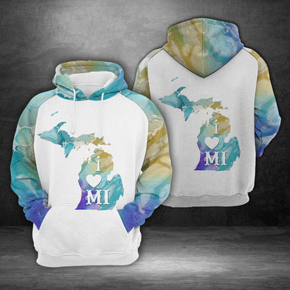 Michigan Map Pullover Premium Hoodie, Perfect Outfit For Men And Women On Christmas New Year Autumn Winter