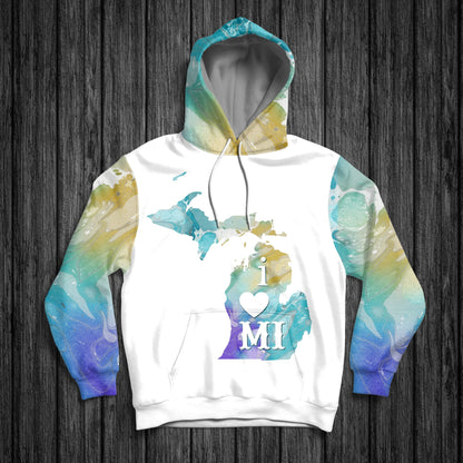 Michigan Map Pullover Premium Hoodie, Perfect Outfit For Men And Women On Christmas New Year Autumn Winter