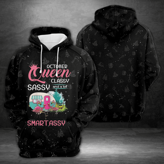 Camping Queen Pullover Premium Hoodie October Queen Classy Sassy, Perfect Outfit For Men And Women On Christmas New Year Autumn Winter