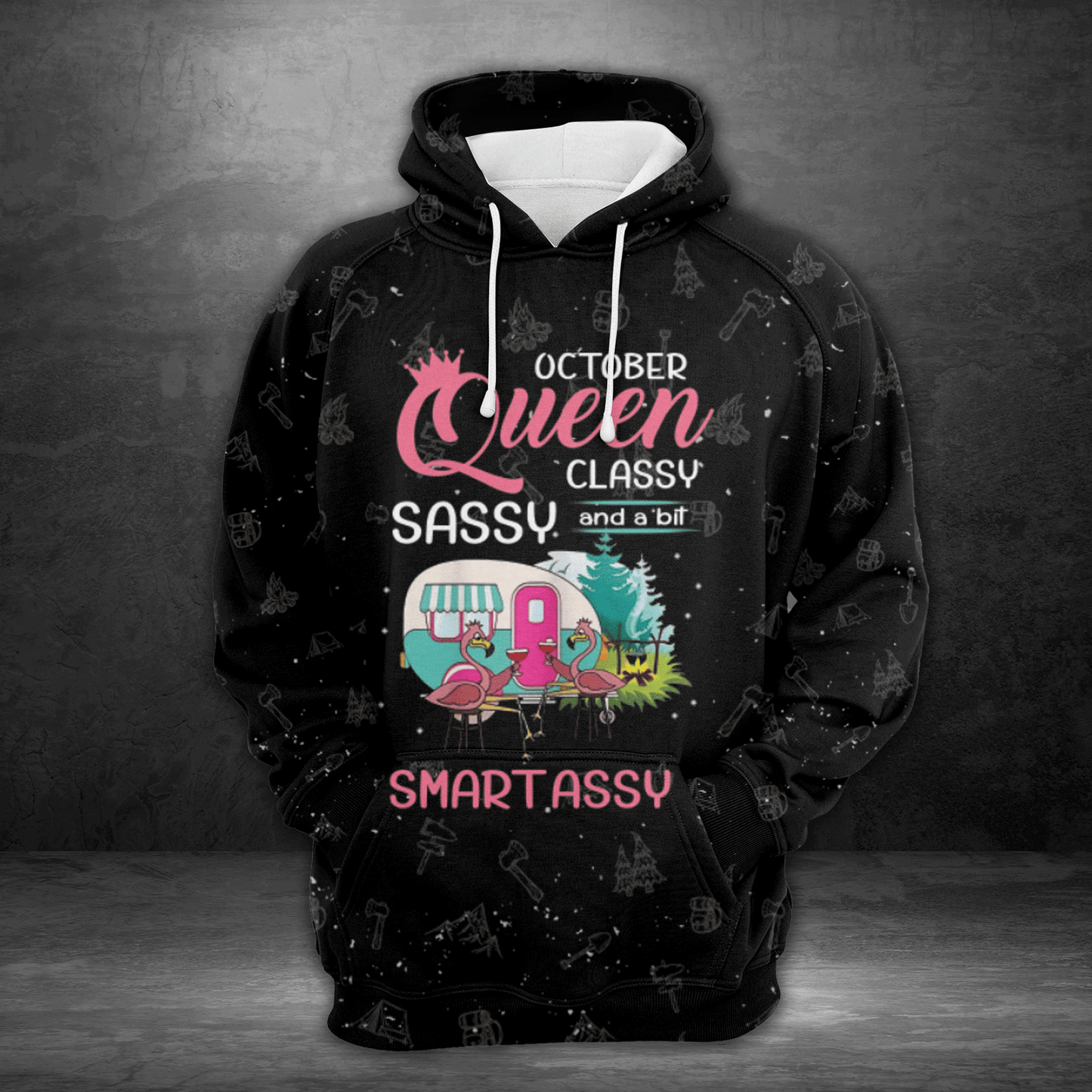 Camping Queen Pullover Premium Hoodie October Queen Classy Sassy, Perfect Outfit For Men And Women On Christmas New Year Autumn Winter