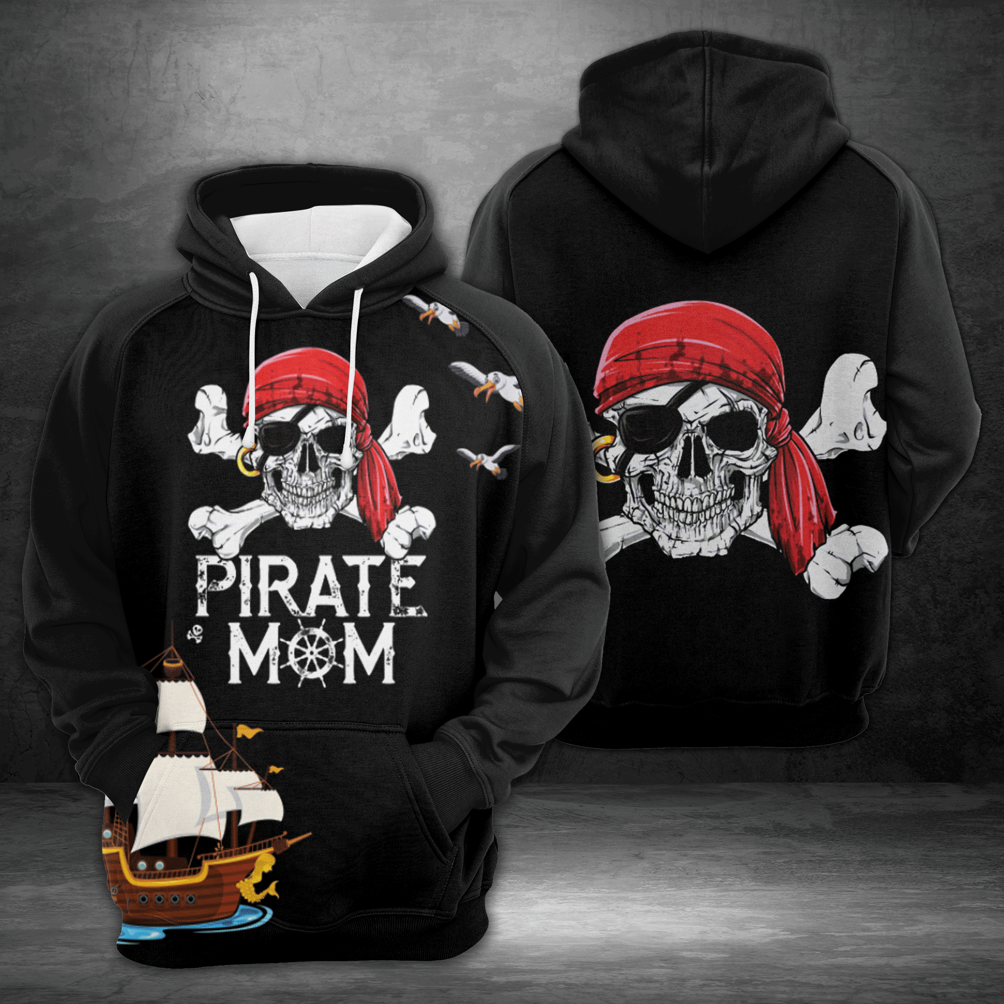 Halloween Pirates Mom Pullover Premium Hoodie, Perfect Outfit For Men And Women On Christmas New Year Autumn Winter