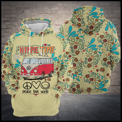 Hippie Bus Vintage Pullover Premium Hoodie Hippie Time, Perfect Outfit For Men And Women On Christmas New Year Autumn Winter