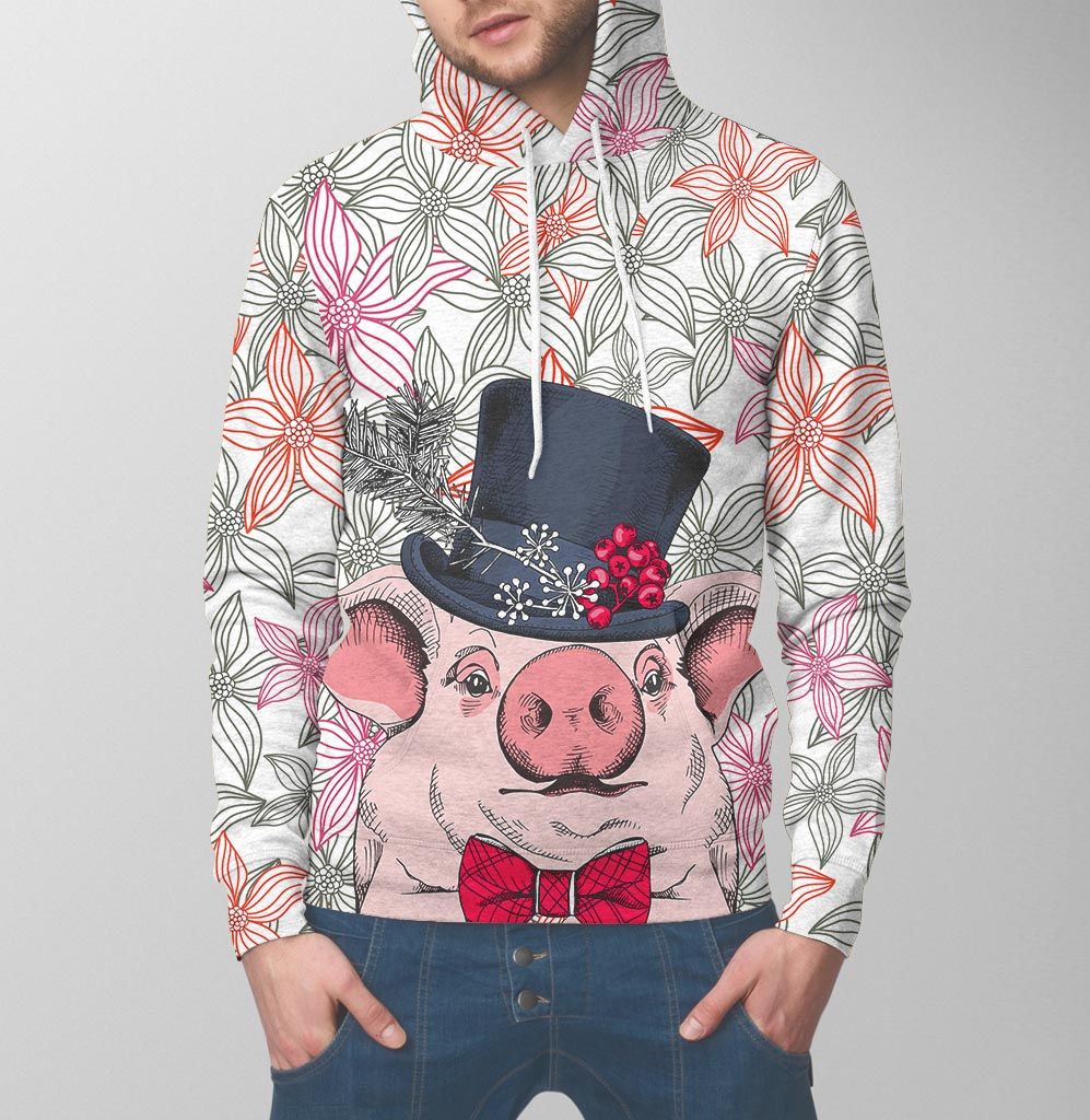 Magician Cute Pig Pullover Premium Hoodie, Perfect Outfit For Men And Women On Christmas New Year Autumn Winter