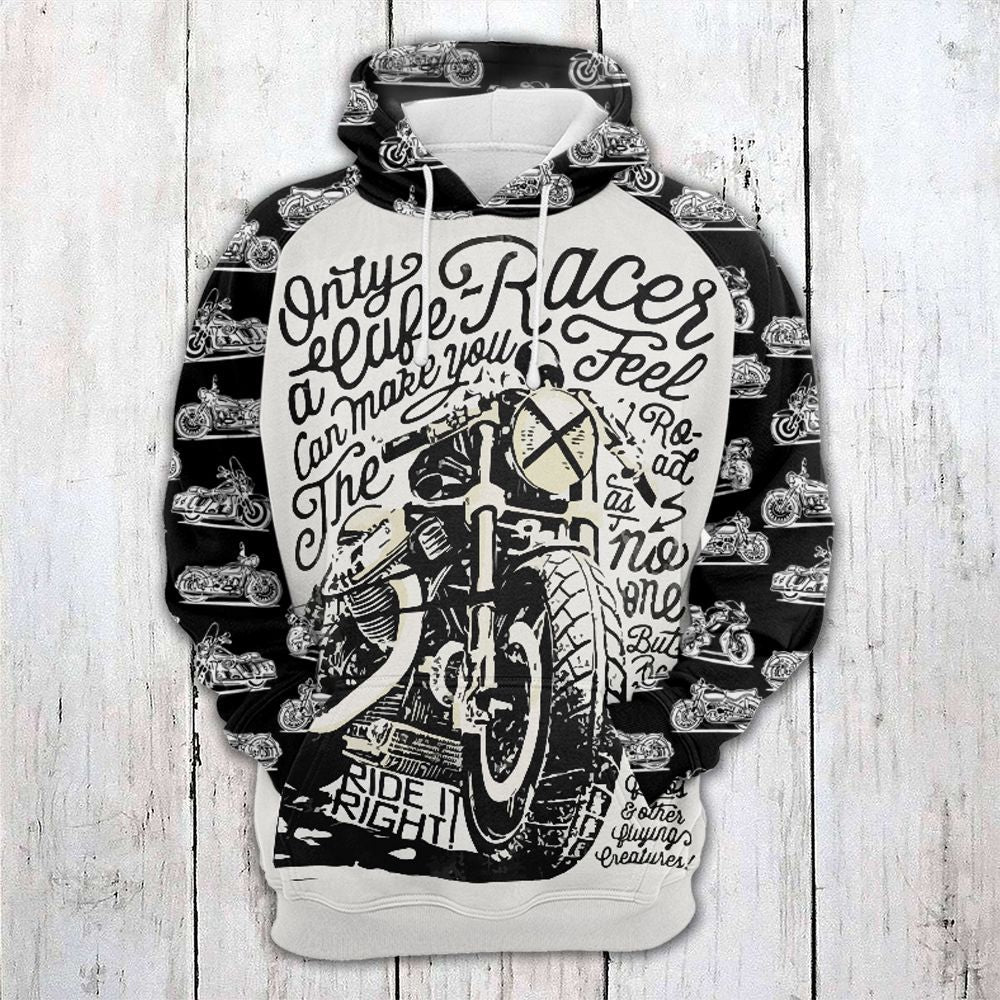 Feel the Road Pullover Premium Hoodie Only A Cafe Racer, Perfect Outfit For Men And Women On Christmas New Year Autumn Winter