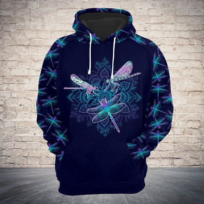 Blue Dragonfly Mandala Pullover Premium Hoodie, Perfect Outfit For Men And Women On Christmas New Year Autumn Winter