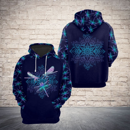 Blue Dragonfly Mandala Pullover Premium Hoodie, Perfect Outfit For Men And Women On Christmas New Year Autumn Winter