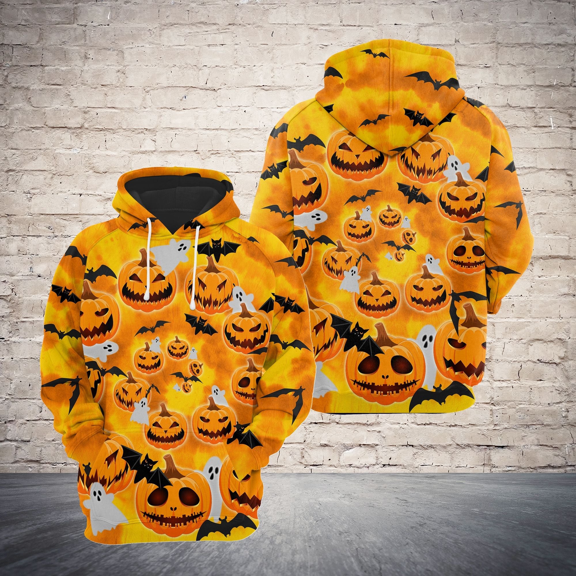 Pumpkin Tie Dye Halloween Pullover Premium Hoodie, Perfect Outfit For Men And Women On Christmas New Year Autumn Winter