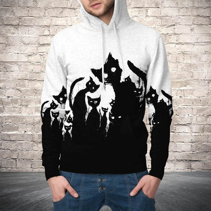 Black Cat Nightmare Pullover Premium Hoodie White Background, Perfect Outfit For Men And Women On Christmas New Year Autumn Winter