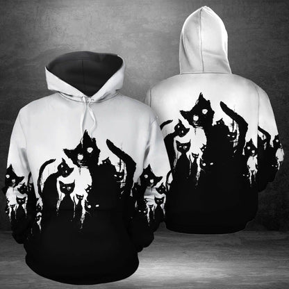 Black Cat Nightmare Pullover Premium Hoodie White Background, Perfect Outfit For Men And Women On Christmas New Year Autumn Winter