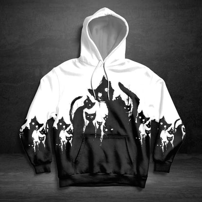 Black Cat Nightmare Pullover Premium Hoodie White Background, Perfect Outfit For Men And Women On Christmas New Year Autumn Winter
