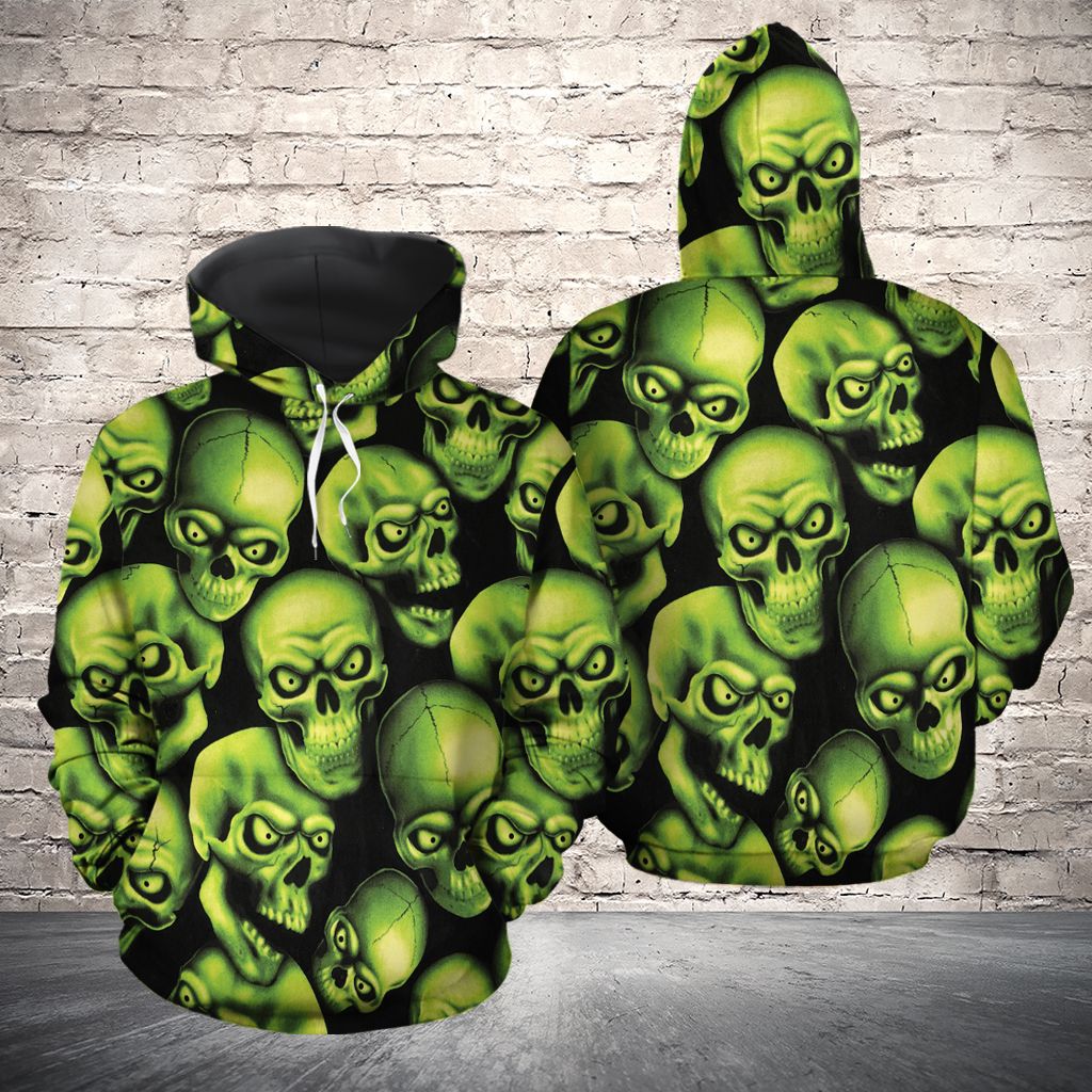 Green Toxic Skull Pullover Premium Hoodie, Perfect Outfit For Men And Women On Christmas New Year Autumn Winter