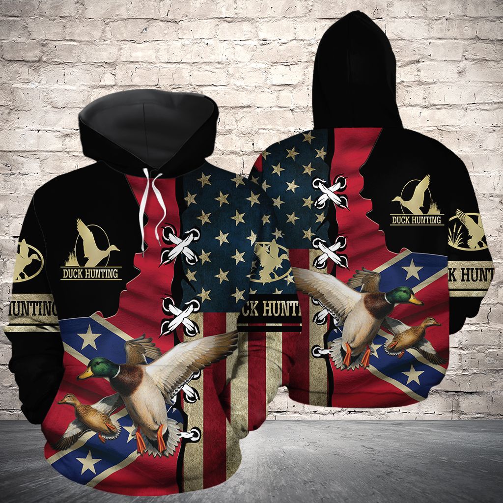 Duck American Flag Pullover Premium Hoodie, Perfect Outfit For Men And Women On Christmas New Year Autumn Winter
