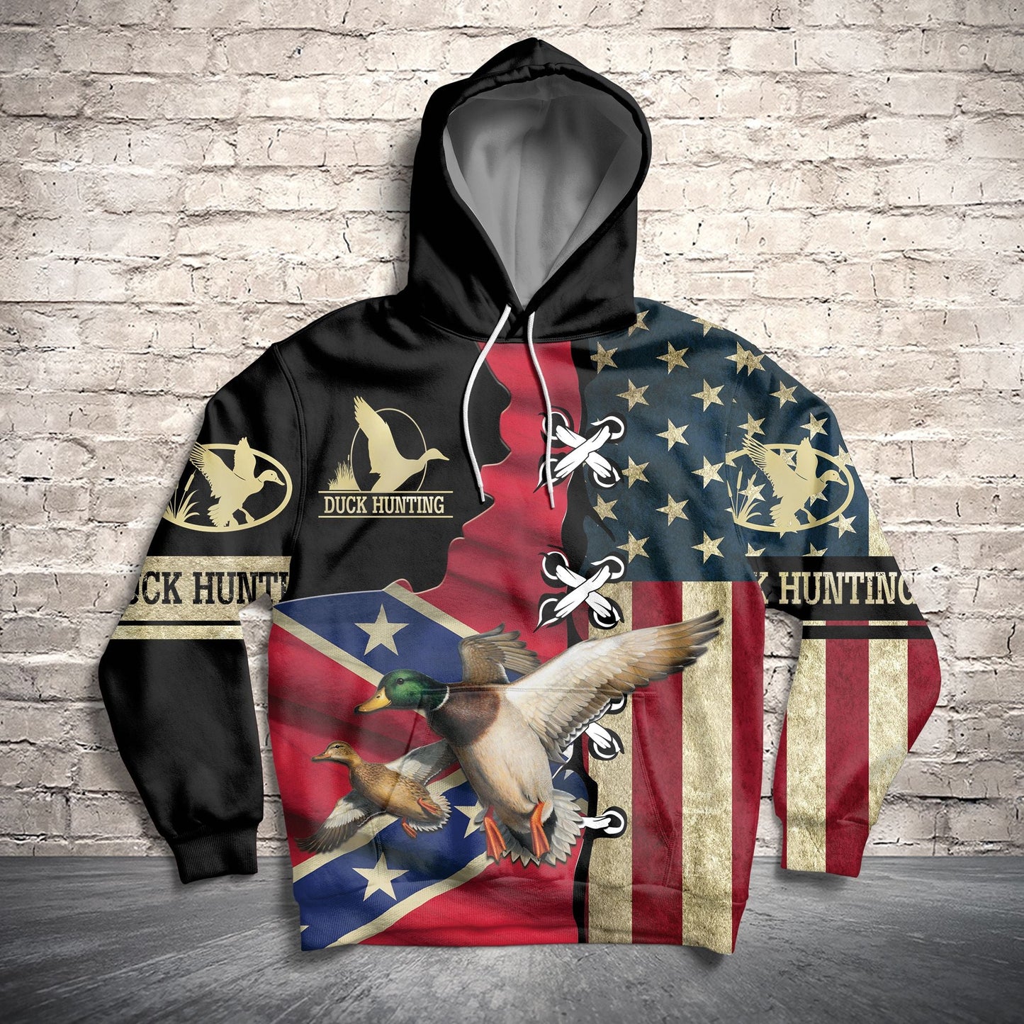 Duck American Flag Pullover Premium Hoodie, Perfect Outfit For Men And Women On Christmas New Year Autumn Winter