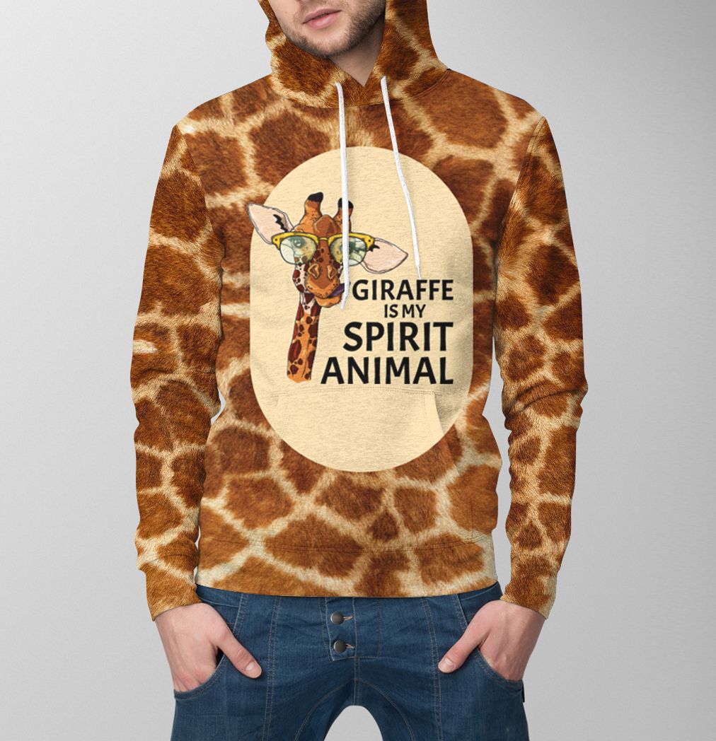 Giraffe Pullover Premium Hoodie Giraffe Is My Spirit Animal, Perfect Outfit For Men And Women On Christmas New Year Autumn Winter