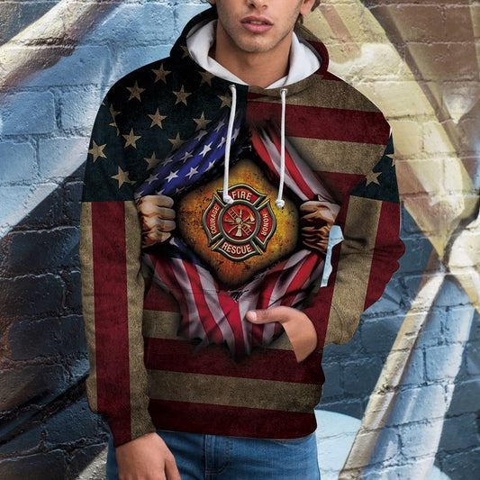Firefighter Proud American Flag Pullover Premium Hoodie, Perfect Outfit For Men And Women On Christmas New Year Autumn Winter