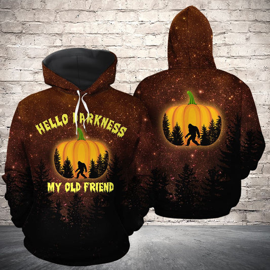 Bigfoot Pumpkin Pullover Premium Hoodie Hello My Darkness My Old Friend, Perfect Outfit For Men And Women On Christmas New Year Autumn Winter