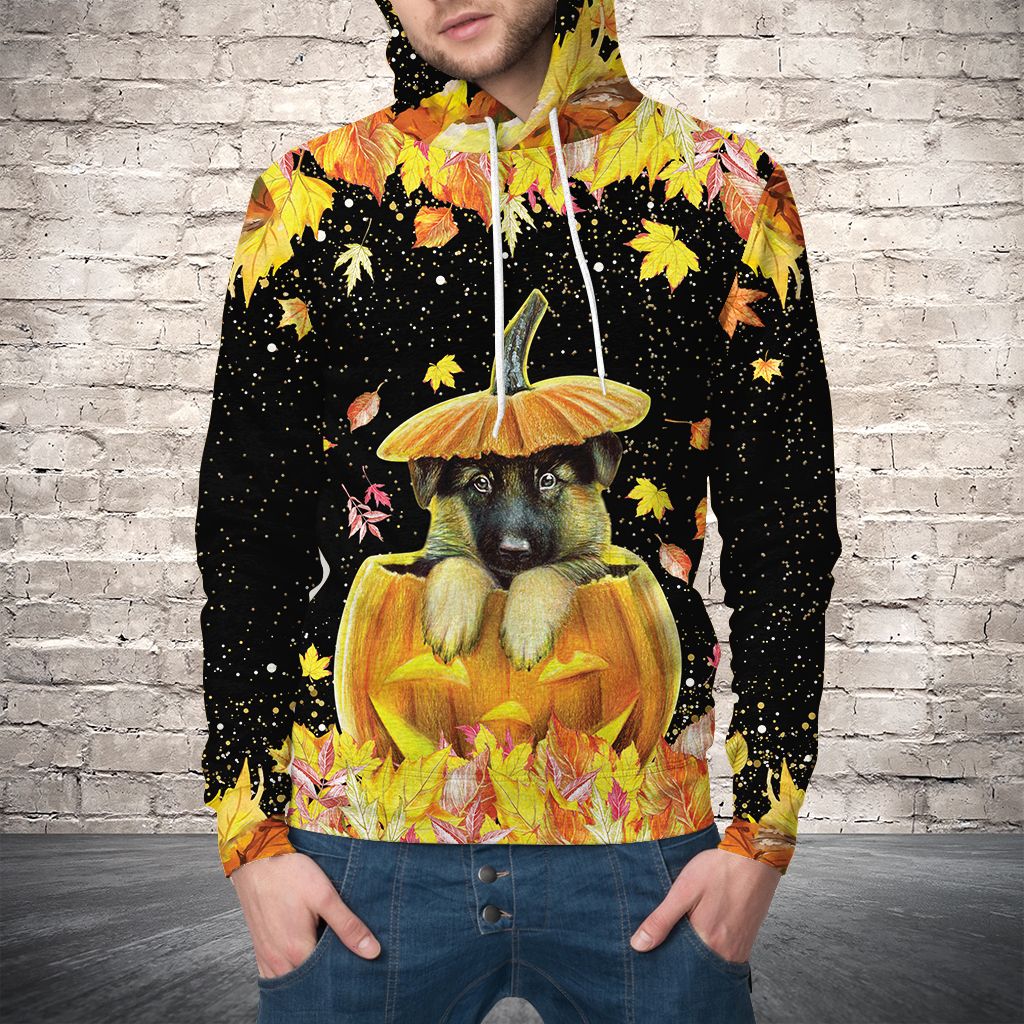 German Shepherd Fall Halloween Pullover Premium Hoodie, Perfect Outfit For Men And Women On Christmas New Year Autumn Winter
